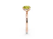 Heart-Shaped Hidden Halo Engagement Ring Setting for a Fancy Yellow Lab-Grown Diamond | Plain Band | Rose Gold