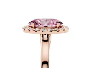 Oval Halo Engagement Ring Setting for a Fancy Pink Lab-Grown Diamond | Flat Tapered Band | Rose Gold