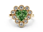 Heart-Shaped Halo Engagement Ring Setting for a Fancy Green Lab-Grown Diamond | Yellow Gold - Design NV-24775