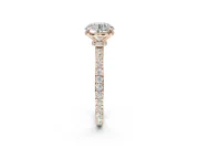 Round Hidden Halo Engagement Ring Setting | Rose Gold