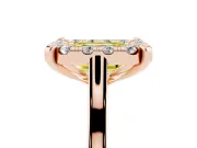 Emerald Cut Claw Corner Halo Engagement Ring Setting for a Fancy Yellow Lab-Grown Diamond | Slim Plain Band | Rose Gold