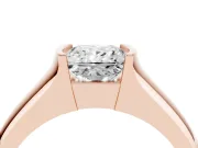 Princess Cut Half Bezel Solitaire Engagement Ring Setting | Wide Band | Rose Gold