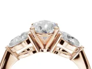 Pear-Shaped Three-Stone Engagement Ring Setting | Pear Side Stones | Rose Gold