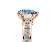 Pear-Shaped Channel Engagement Ring Setting for a Fancy Blue Lab-Grown Diamond | Rose Gold - Design NV-24671