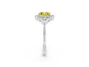 Asscher Cut Cluster Engagement Ring Setting for a Fancy Yellow Lab-Grown Diamond | White Gold