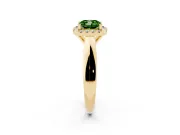 Cushion Cut Halo Engagement Ring Setting for a Fancy Green Lab-Grown Diamond | Square Profile Band | Yellow Gold