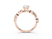 Pear-Shaped Twisted Vine Engagement Ring Setting | Marquise Side Stones | Rose Gold