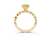 Heart-Shaped Station Engagement Ring Setting for a Fancy Yellow Lab-Grown Diamond | Yellow Gold