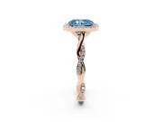 Radiant Cut Twist Halo Engagement Ring Setting for a Fancy Blue Lab-Grown Diamond | Rose Gold