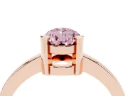 Pear-Shaped Solitaire Engagement Ring Setting for a Fancy Pink Lab-Grown Diamond | Flat Tab Prongs | Rose Gold