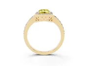 Emerald Cut Halo Engagement Ring Setting for a Fancy Yellow Lab-Grown Diamond | Yellow Gold - Design NV-24751