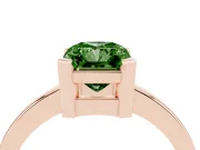 Radiant Cut Solitaire Engagement Ring Setting for a Fancy Green Lab-Grown Diamond | Flat Tab Prongs | Rose Gold