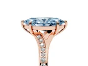 Marquise Pave Solitaire Engagement Ring Setting for a Fancy Blue Lab-Grown Diamond | Sweeping Shoulders | Rose Gold