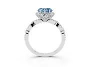 Heart-Shaped Halo Engagement Ring Setting for a Fancy Blue Lab-Grown Diamond | Sterling Silver - Design NV-24725