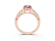 Princess Cut Floral Pavé Engagement Ring Setting for a Fancy Pink Lab-Grown Diamond | Rose Gold