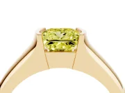 Princess Cut Half Bezel Solitaire Engagement Ring Setting for a Fancy Yellow Lab-Grown Diamond | Wide Band | Yellow Gold