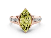 Marquise Half Bezel Engagement Ring Setting for a Fancy Yellow Lab-Grown Diamond | Rose Gold