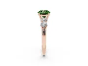 Round 5 Stone Engagement Ring Setting for a Fancy Green Lab-Grown Diamond | Rose Gold