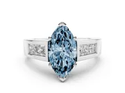 Marquise Channel-Set Engagement Ring Setting for a Fancy Blue Lab-Grown Diamond | Platinum