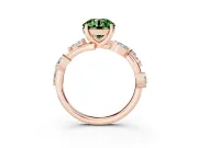 Round Twisted Vine Engagement Ring Setting for a Fancy Green Lab-Grown Diamond | Rose Gold