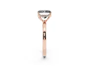 Radiant Cut Hidden Halo Engagement Ring Setting for a Black Center | Thin Band | Rose Gold