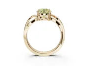 Round Bypass Solitaire Engagement Ring Setting for a Fancy Yellow Lab-Grown Diamond | Pavé Strands | Yellow Gold