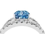 Cushion Cut Pavé Engagement Ring Setting for a Fancy Blue Lab-Grown Diamond | Sterling Silver - Design NV-24679