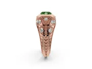 Princess Cut Vintage Bezel Engagement Ring Setting for a Fancy Green Lab-Grown Diamond | Rose Gold