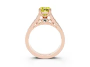 Cushion Cut Channel Engagement Ring Setting for a Fancy Yellow Lab-Grown Diamond | Rose Gold - Design NV-24671