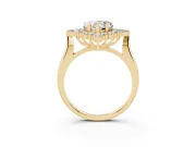Heart-Shaped Cluster Halo Engagement Ring Setting | Yellow Gold