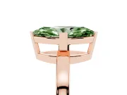 Fancy Green Marquise Cut Diamond Solitaire Ring Set in Rose gold with Prong Head and Smooth Polished Band