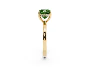 Princess Cut Engagement Ring Setting for a Fancy Green Lab-Grown Diamond | Hidden Halo | Yellow Gold