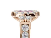Radiant Cut Halo Engagement Ring Setting for a Fancy Pink Lab-Grown Diamond | Graduated Channel Band | Rose Gold