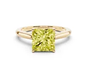 Princess Cut Cathedral Engagement Ring Setting for a Fancy Yellow Lab-Grown Diamond | Yellow Gold