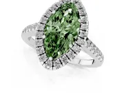 Marquise Raised Halo Engagement Ring Setting for a Fancy Green Lab-Grown Diamond | Platinum