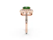 Radiant Cut Halo Engagement Ring Setting for a Fancy Green Lab-Grown Diamond | Polished Halo Rim | Rose Gold