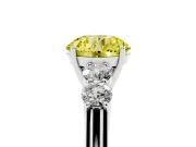 Round 5 Stone Engagement Ring Setting for a Fancy Yellow Lab-Grown Diamond | Sterling Silver