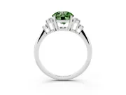 Round Cluster Accent Engagement Ring Setting for a Fancy Green Lab-Grown Diamond | Platinum