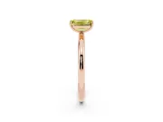 Emerald Cut Low Set Solitaire Engagement Ring Setting for a Fancy Yellow Lab-Grown Diamond | Plain Band | Rose Gold