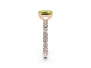 Emerald Cut Pavé Engagement Ring Setting for a Fancy Yellow Lab-Grown Diamond | Rose Gold