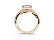 Princess Cut Tapered Solitaire Engagement Ring Setting for a Fancy Pink Lab-Grown Diamond | Yellow Gold
