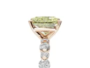 Radiant Cut Pavé Engagement Ring Setting for a Fancy Yellow Lab-Grown Diamond | Alternating Accents | Rose Gold