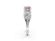 Cushion Cut Swirl Engagement Ring Setting for a Fancy Pink Lab-Grown Diamond | Sterling Silver