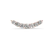 Round Lab-Grown Diamond Graduated Curved Bar Necklace | Prong Set | Rose Gold