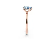 Pear-Shaped Hidden Halo Ring Setting for a Fancy Blue Lab-Grown Diamond | Rose Gold