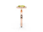 Oval Thin Halo Engagement Ring Setting for a Fancy Yellow Lab-Grown Diamond | Plain Polished Band | Rose Gold