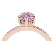 Marquise Hidden Halo Engagement Ring Setting for a Fancy Pink Lab-Grown Diamond | Rose Gold