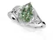 Pear-Shaped Bypass Solitaire Engagement Ring Setting for a Fancy Green Lab-Grown Diamond | Platinum