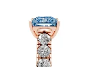 Princess Cut Engagement Ring Setting for a Fancy Blue Lab-Grown Diamond | Rose Gold - Design NV-24643