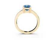 Radiant Cut Solitaire Engagement Ring Setting for a Fancy Blue Lab-Grown Diamond | Flat Tab Prongs | Yellow Gold